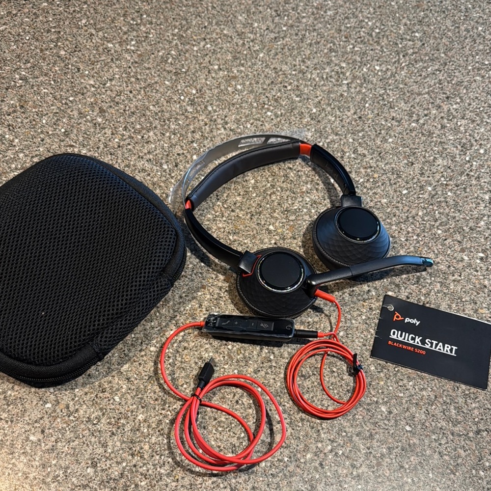 New poly blackwire headphones